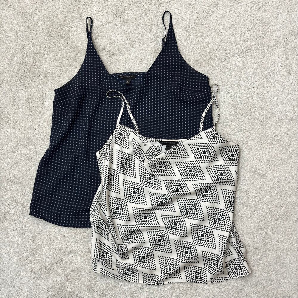 Bundle of Banana Republic Spaghetti Adjustable Strap Print Cami Tops Size Medium